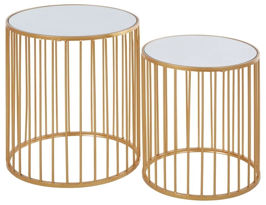 Tavolini da salotto rotondi con piano in vetro in set di 2 pezzi Avantis - Premier Housewares