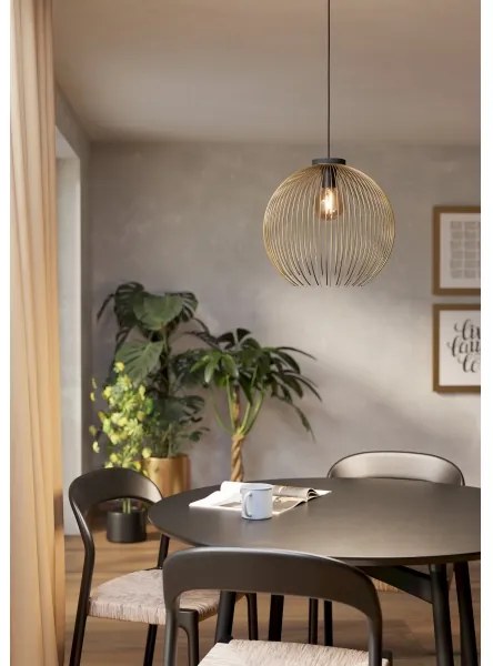 Eglo 901003 - Lampadario a sospensione con filo VENEZUELA 1xE27/40W/230V oro