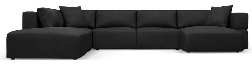 Divano a U angolare nero, angolo sinistro Esther - Milo Casa