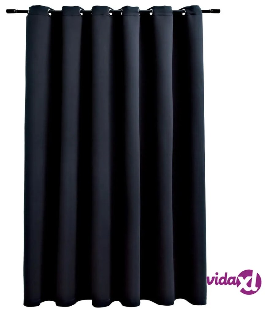 vidaXL Tenda Oscurante con Anelli in Metallo Nera 290x245  cm