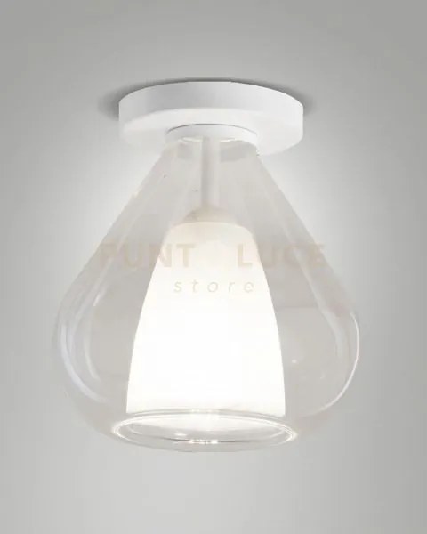 Lila plafoniera 1 luce trasparente in vetro con struttura in metall...