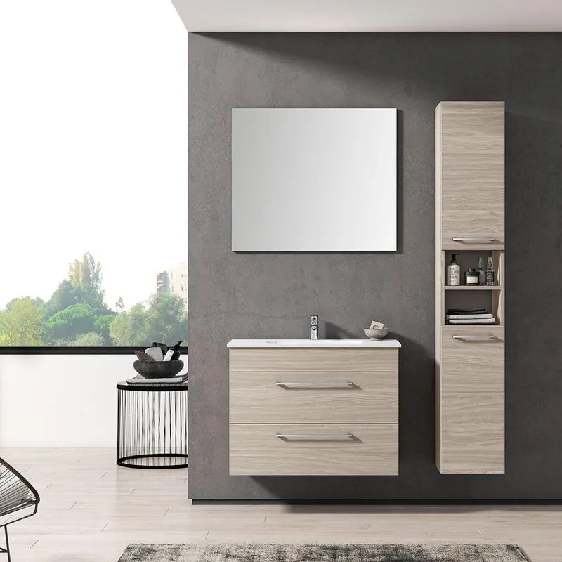 Mobile sottolavabo e lavabo Giò olmo rousseau L 81 x H 61.5 x P 40 cm 1 vasca 2 cassetti