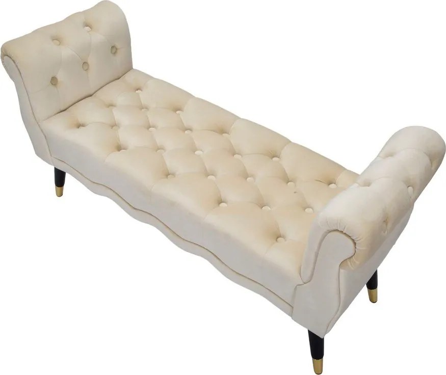Panchina color crema con rivestimento in velluto Paris – Mauro Ferretti