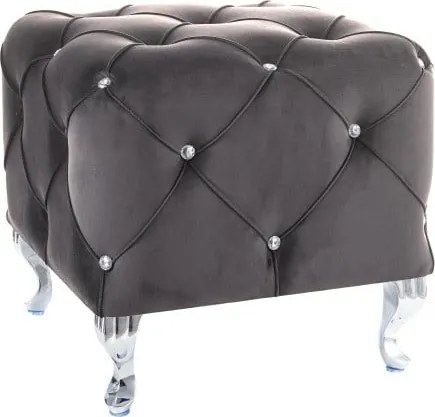 Pouf Hestia K in velluto grigio - Blu14