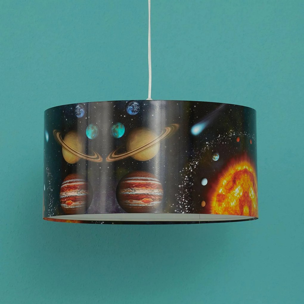 Euluna Lampada a sospensione Space con pianeti stampati