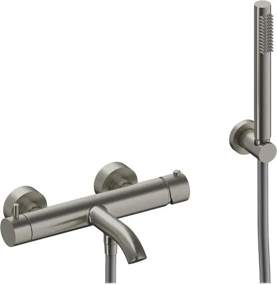 Rubinetto per vasca getto laminare cristallino Loop k SANYCCES per muro nichel brushed