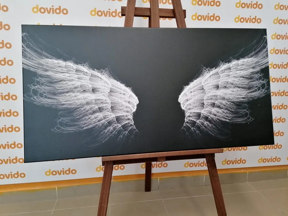 Quadro su tela – Ali d'angelo in bianco e nero