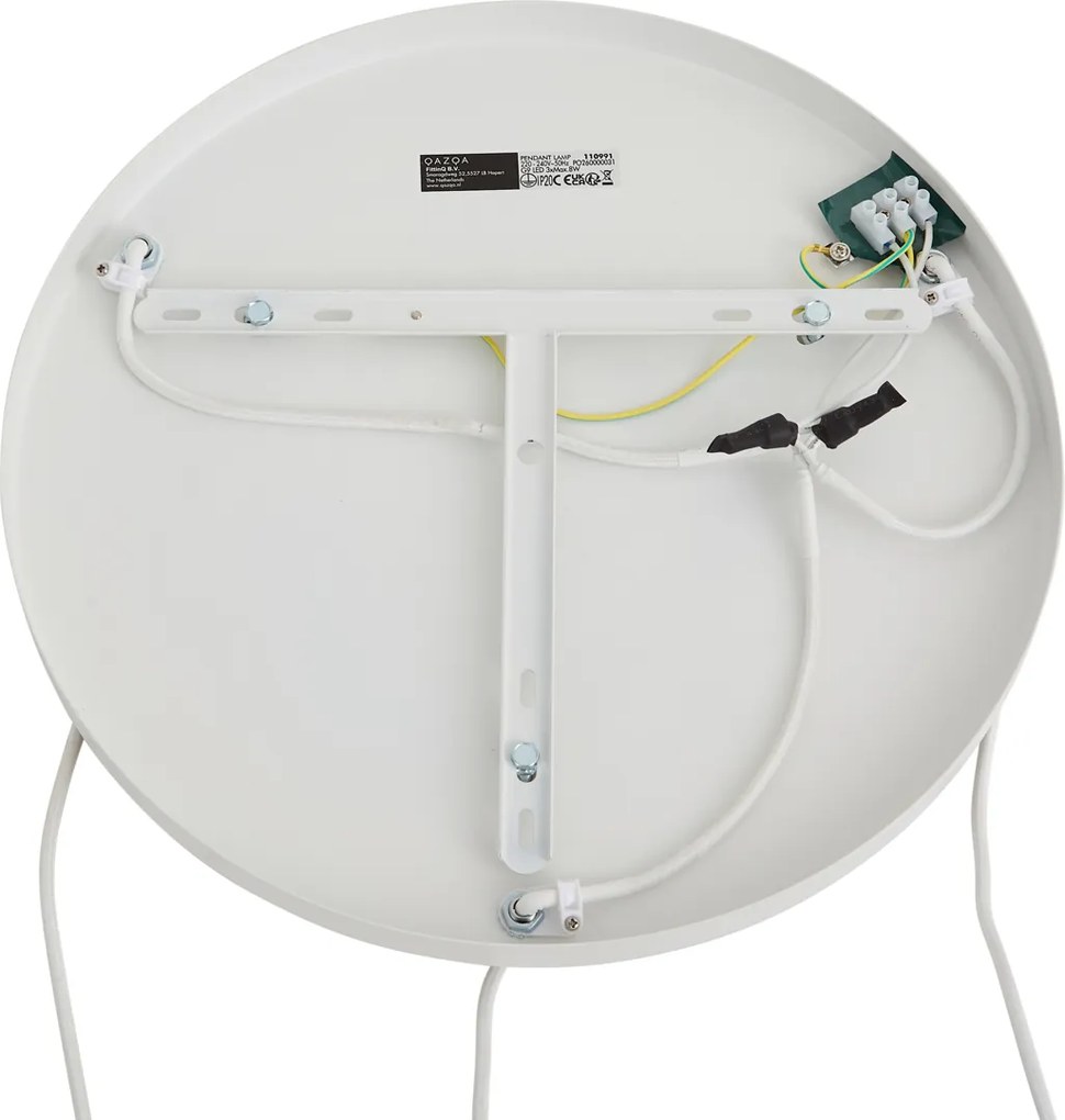 Lampada a sospensione Japandi bianca con paralumi organici 3 luci - Moonstone