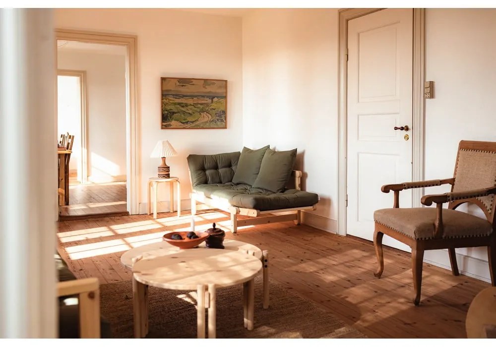 Tavolino rotondo in legno di pino in colore naturale ø 80 cm Sticks - Karup Design