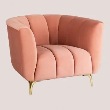 Poltrona in velluto Creys Peonia - Sklum