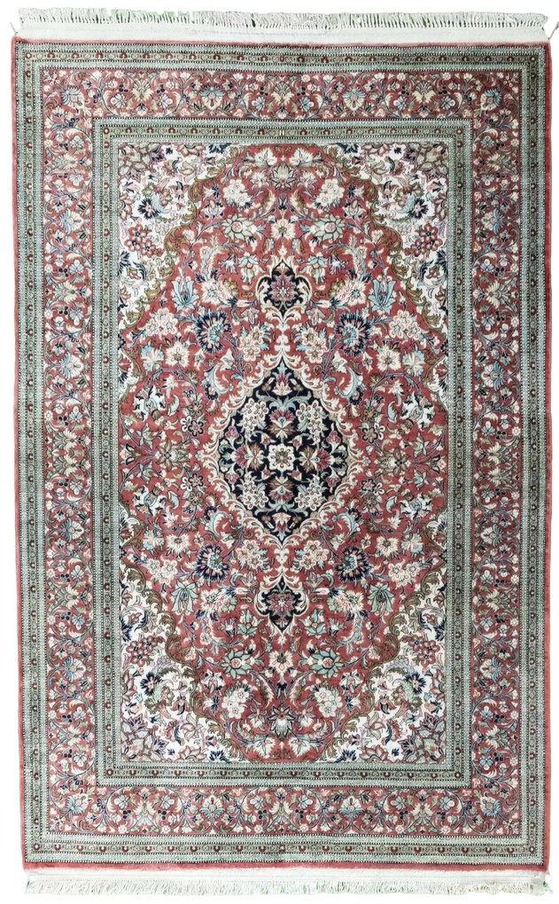 Ghom Tappeto 160x110 Rosso (Iran) Annodato A Mano
