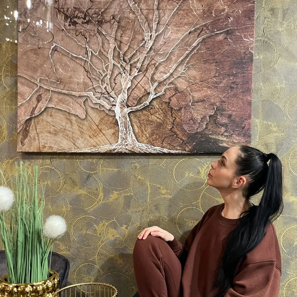 Quadro su tela – Corona dell'albero con tocco astratto