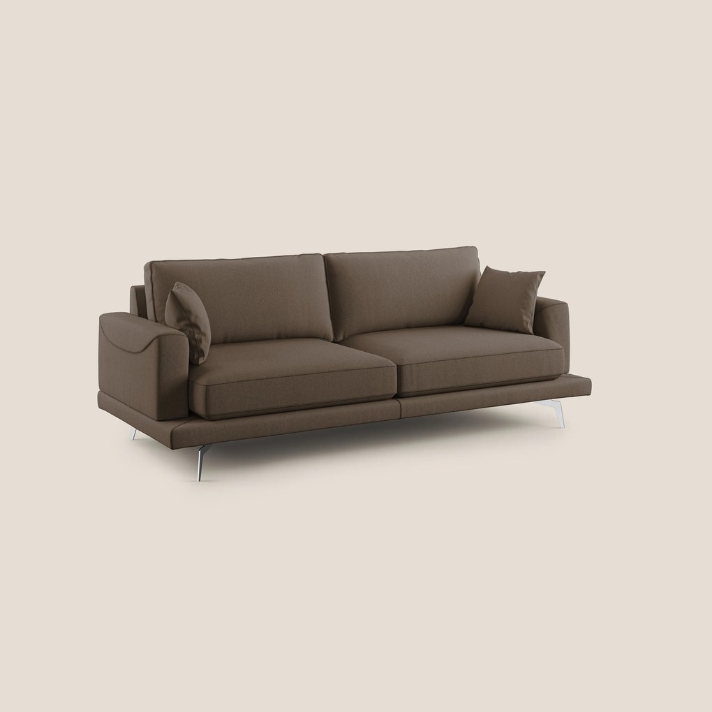 Dorian divano moderno in tessuto morbido antimacchia T05 marrone