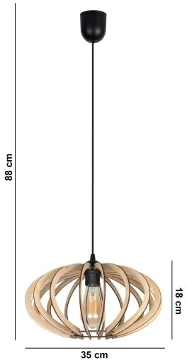 Lampadario a sospensione con filo EARTH 1xE27/60W/230V nero/beige