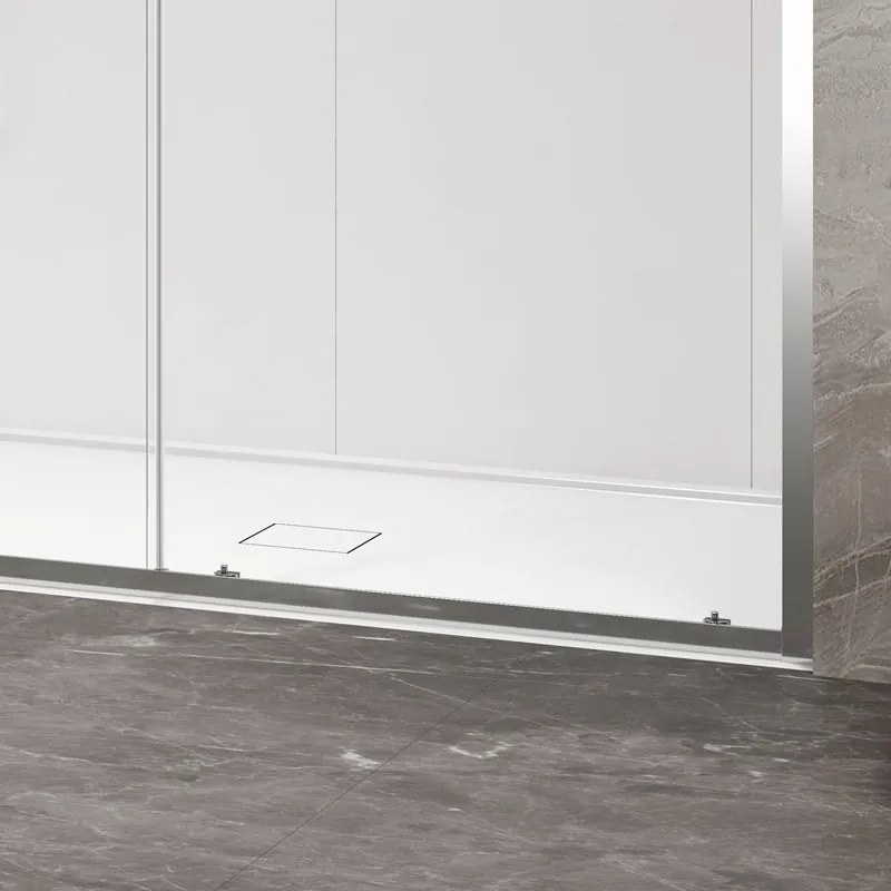 Kamalu - Porta doccia scorrevole 150cm altezza 200cm finitura cromo | KZ4000