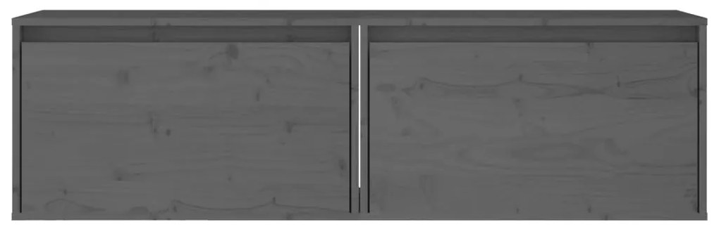 Pensili grigi 2 pz 60x30x35 cm in legno massello di pino