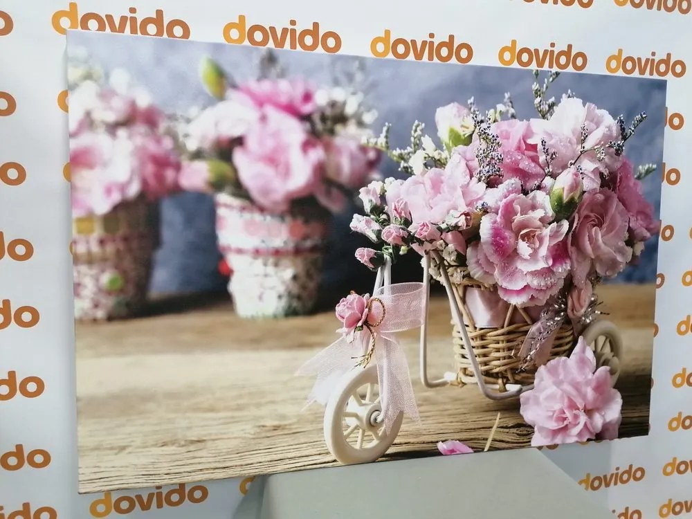 Quadro su tela – Garofano rosa romantico in stile vintage