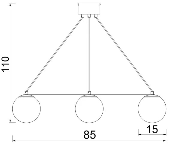 Lampadario a sospensione con filo BALLO 3xE27/15W/230V nero/bianco