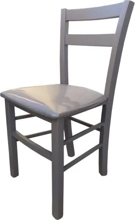 Sedia in legno con seduta ecopelle MINA Set da 2 Grigio