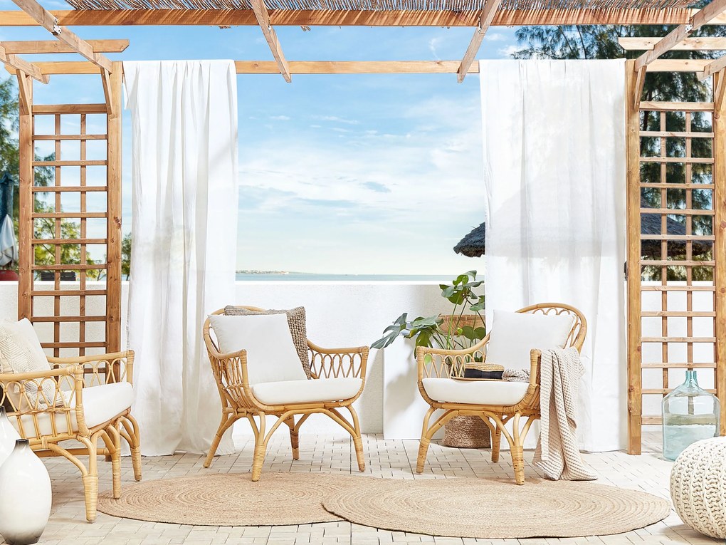 Set da giardino 4 posti in rattan naturale SIBARI Beliani