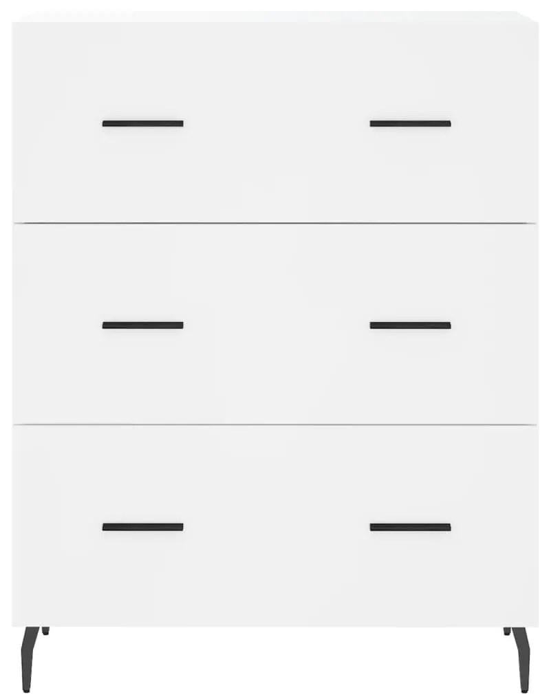 Credenza Bianca 69,5x34x180 cm in Legno Multistrato