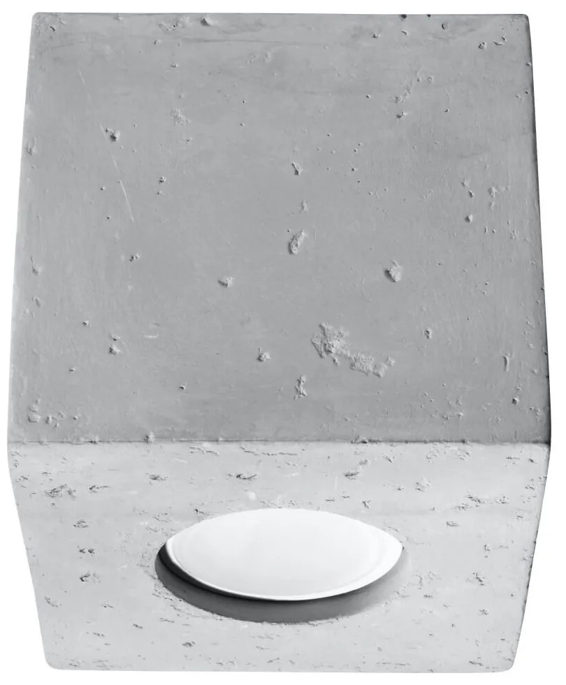 Plafoniera in Cemento Levigato da soffitto QUAD GU10 Grigia da interno Colore del corpo Cemento