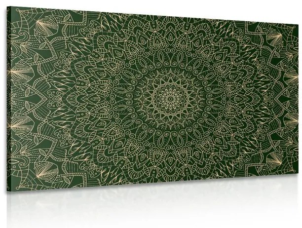 Stampa su tela – Mandala decorativa dettagliata in verde