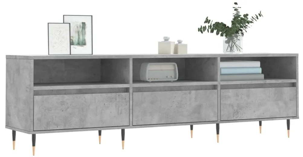 Mobile TV Grigio Cemento 150x30x44,5 cm Legno Multistrato