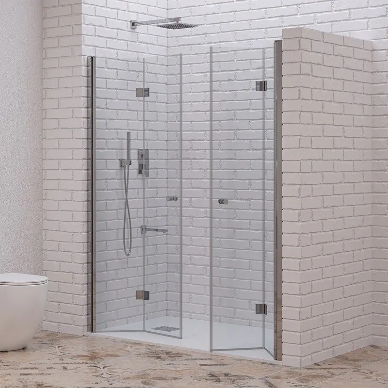 Porta doccia a doppio soffietto 120-123 cm | KAM-KS700DC - KAMALU