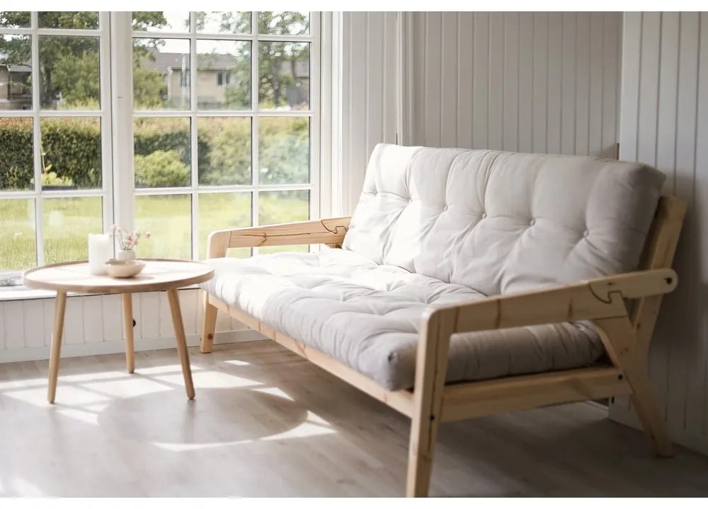 Divano letto in velluto a coste beige 204 cm Grab - Karup Design