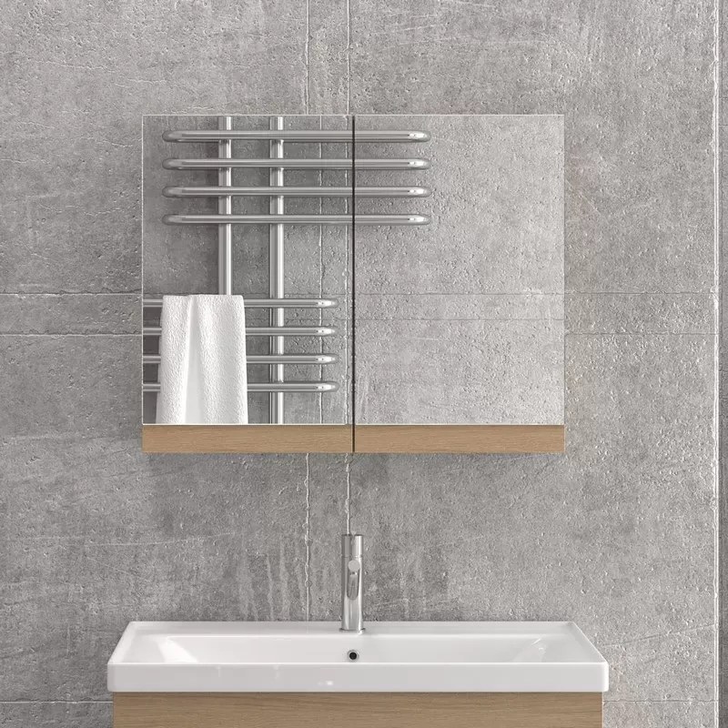 Specchiera bagno contenitore da 75 cm con 2 ante NEL-75 - KAMALU