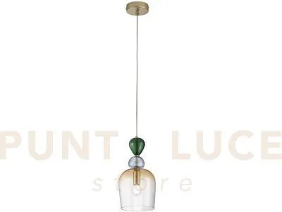 Lampadario a sospensione gaudi ambra e colori sfumati in vetro 1 lu...