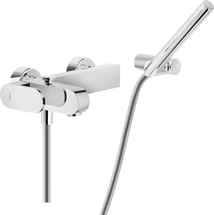 Rubinetto per vasca getto laminare cristallino duplex per muro cromo NOBILI