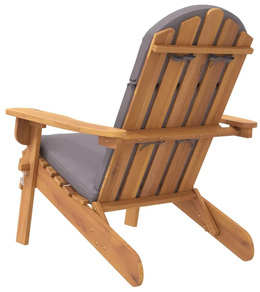 Sedia adirondack da giardino con cuscini legno massello acacia