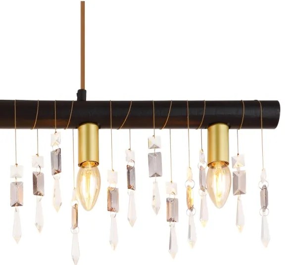 Globo 15532-5HB - Lampada a sospensione su cavo KIRA 5xE14/40W/230V nera