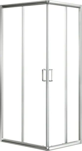 Box doccia angolare con porta scorrevole, L 68-80 cm X L 70 cm, H 190 cm, in vetro trasparente SP. 8 mm, profilo lucido cromo | Holay