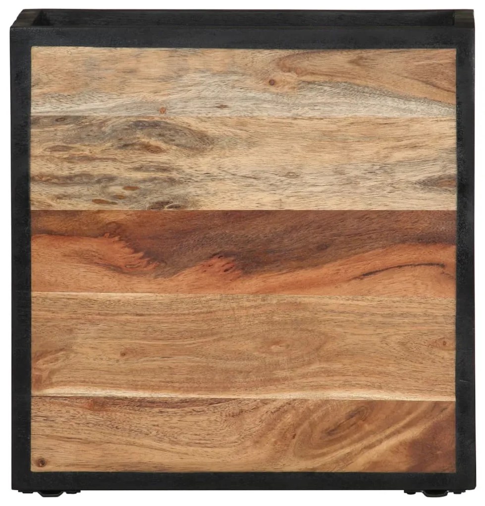 Comodino a parete 35x35x20 cm in legno massello di acacia