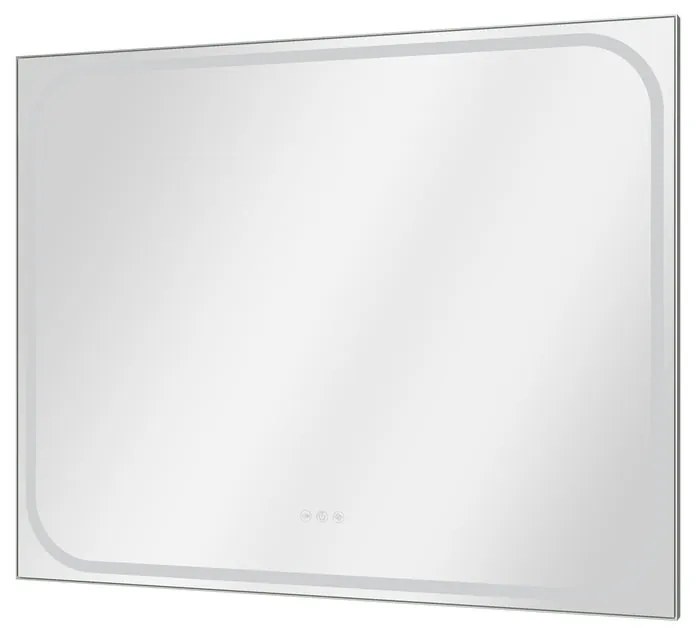 Specchio con illuminazione integrata bagno rettangolare SENSEA L 100 x H 80 x P 3 cm grigio / argento