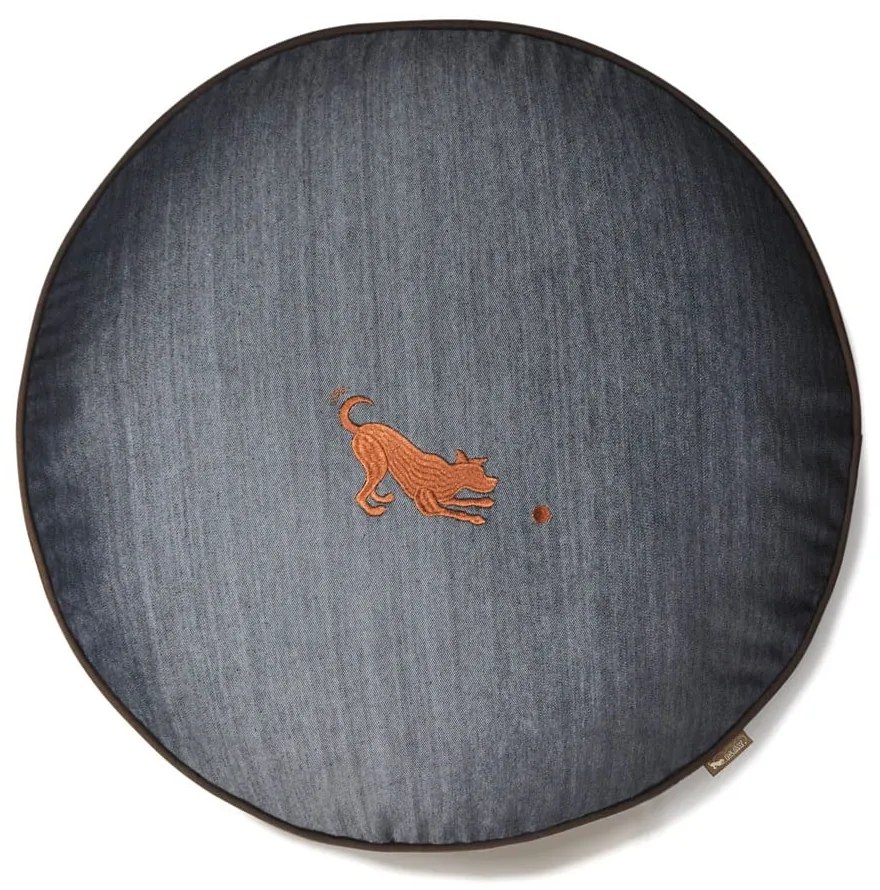 Cuccia in blu scuro per cane ø 105 cm Round Bed Denim Medieval Blue / Dark Chocolate L – P.L.A.Y.