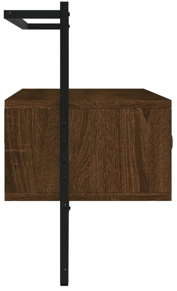 Mobile tv a muro rovere marrone 100,5x30x51cm legno multistrato
