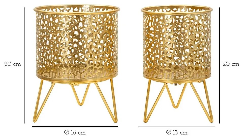 Set di 2 piedistalli per piante in metallo ø 16 cm altezza 20 cm Piny - Mauro Ferretti