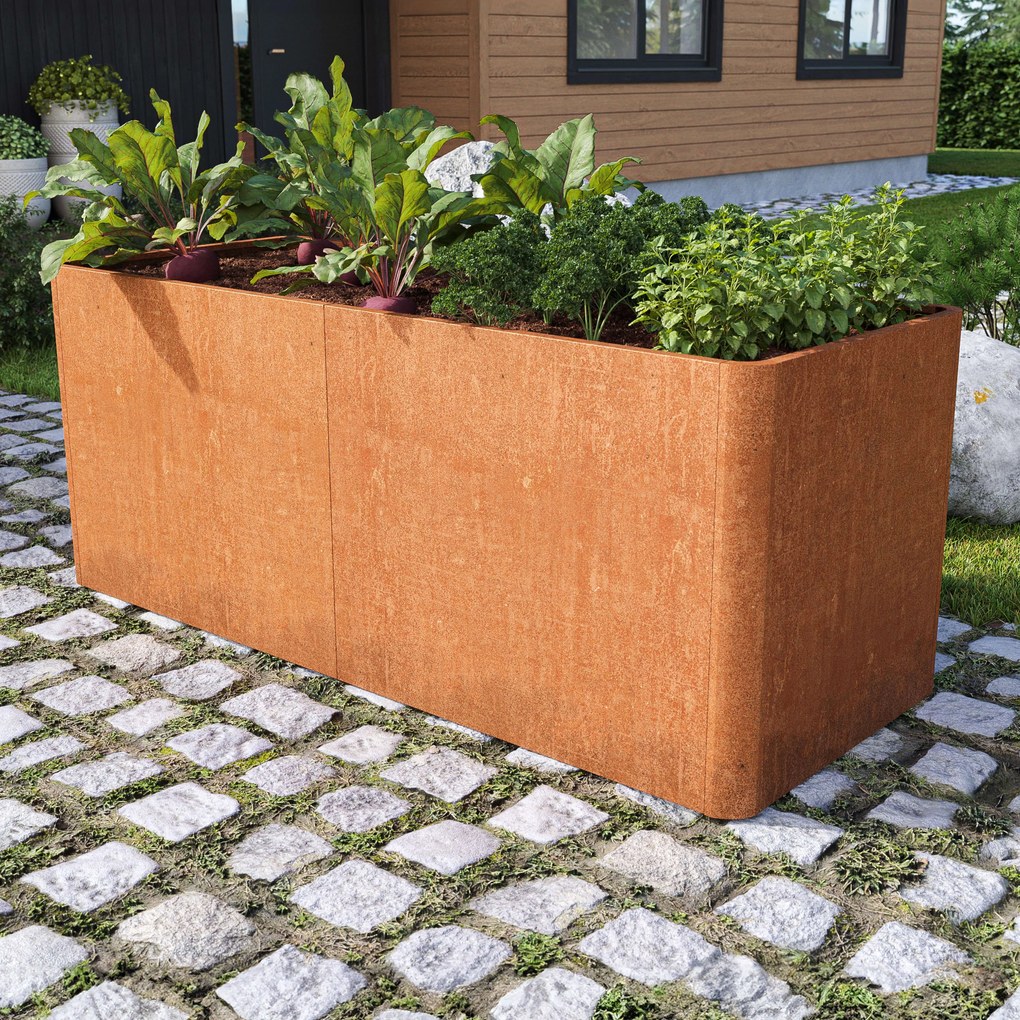 PRIMEYARD 200 x 80 x 60 cm Orto rialzato, acciaio corten, look ruggine - (GFPV00815)