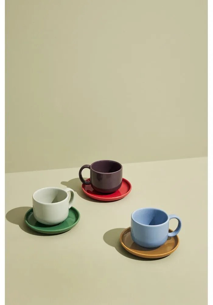 Tazza verde e crema in gres Amare - Hübsch