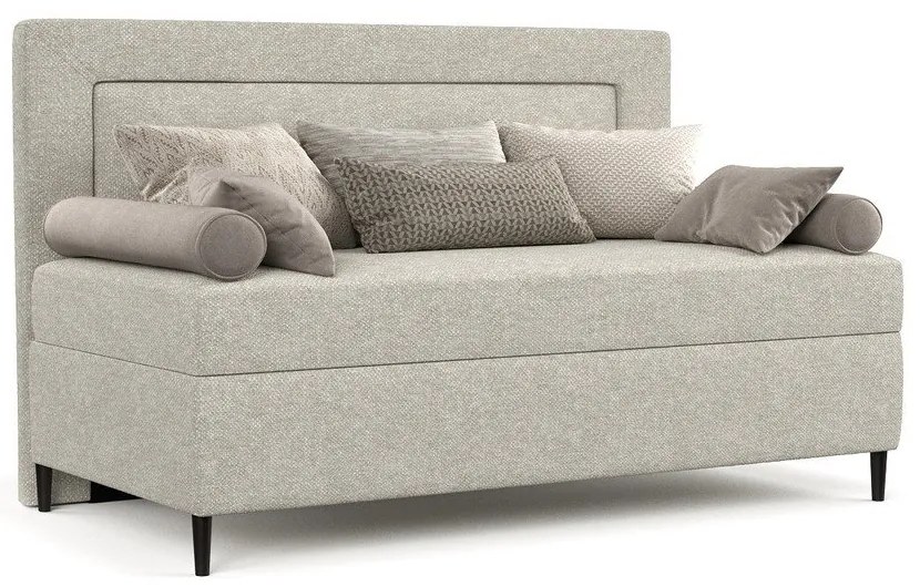 Letto singolo imbottito grigio e beige 80x200 cm Alba - Maison de Rêve