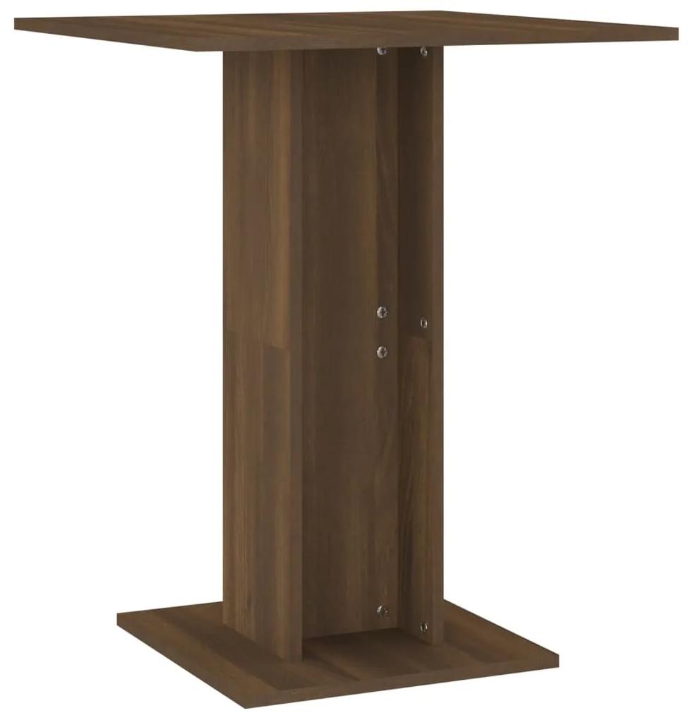 Tavolo da bistrot rovere marrone 60x60x75 cm legno multistrato