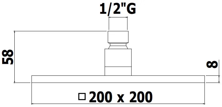 Paffoni syncro zsof075 soffione doccia quadro 20x20 anticalcare spessore 8 mm in metallo cromo