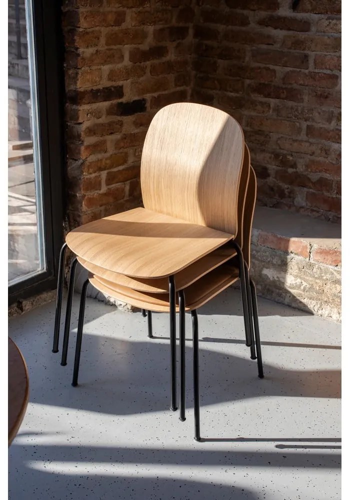 Sedie da pranzo in set di colore naturale con effetto rovere impilabili 2 pz Book – Gazzda