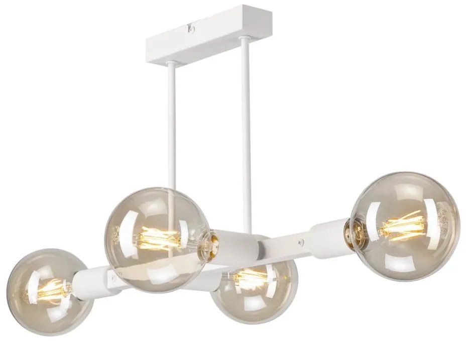 Lampadario a sospensione con supporto rigido ASTRID 4xE27/60W/230V bianco