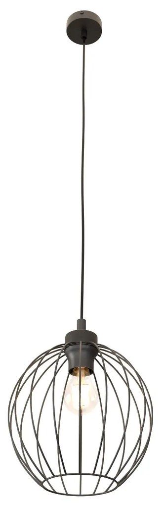 Sospensione Minimal Industrial Nando 1 Luce Nera