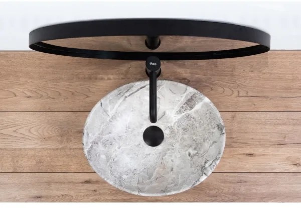 REA-U9908 - Lavabo da appoggio SOFIA 34,5x41 cm ceramica/effetto pietra